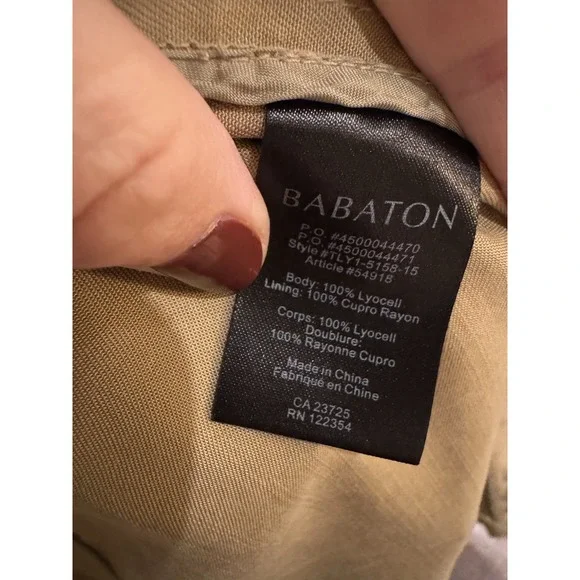 Aritzia‎ Babaton XS Lawson Trench Coat Beige Long Open Front ASO Meghan Markle